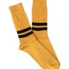 The Rugged Society Socks Heritage9.1 - 1960 Mustard - Double Black Stripe