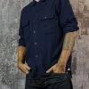 Shirts&Overshirts Universal Works - Worker Shirt In Navy Hudson Cotton