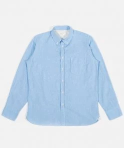 Universal Works - Everyday Shirt In Blue Organic Oxford Cotton New