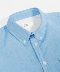 Universal Works - Everyday Shirt In Blue Organic Oxford Cotton New