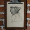 Antiques Antique Anatomical Print And Clipboard