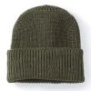 Peregrine - Porter Ribbed Beanie In Olive Knitwear