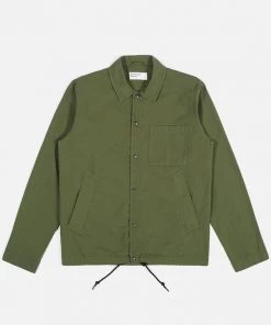 Universal Works - Porto Coach Jacket In Dark Olive Vintage Canvas