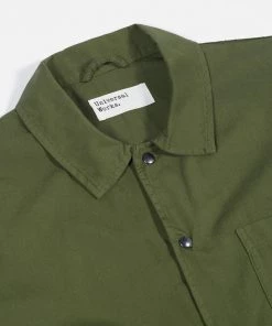 Universal Works - Porto Coach Jacket In Dark Olive Vintage Canvas