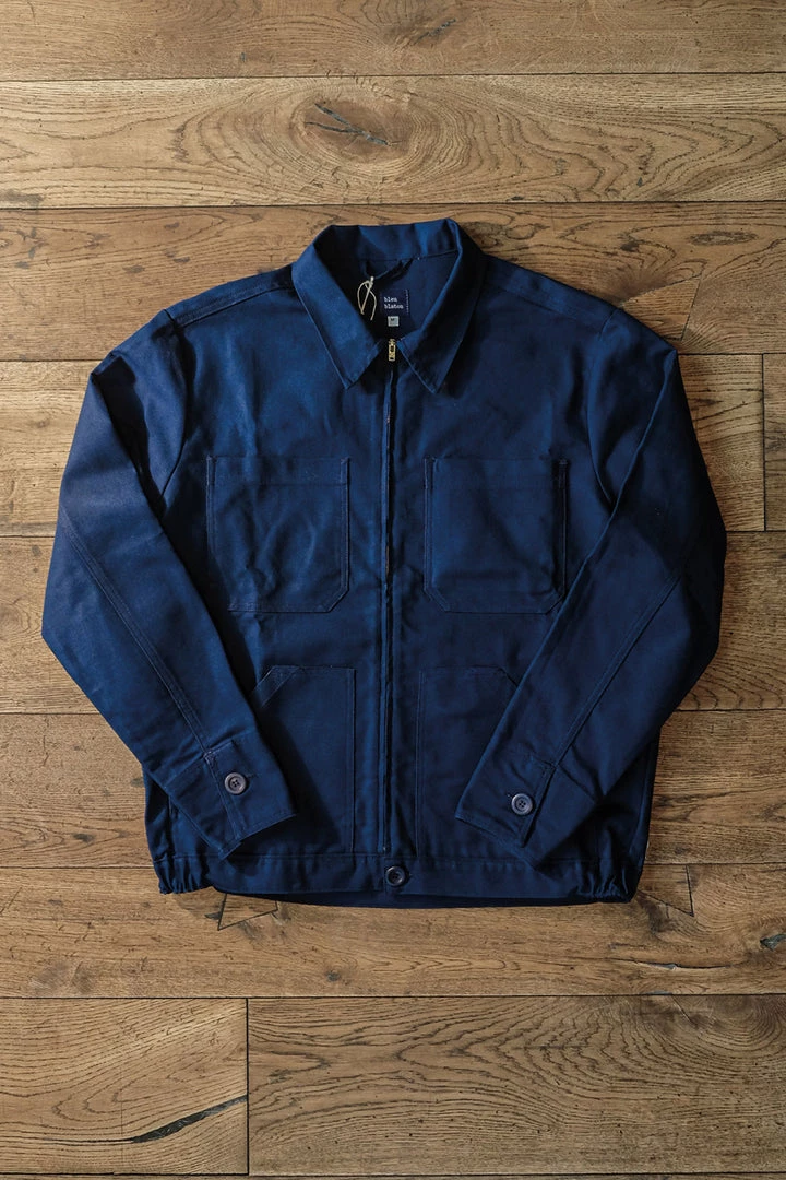 Bleu Blaton - Short Mechanic Worker Jacket In Navy 4 Bleu Blaton - Short Mechanic Worker Jacket In Navy