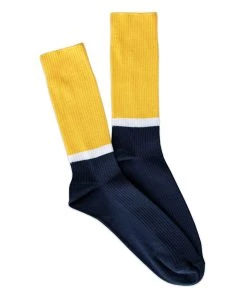 The Rugged Society Socks Heritage9.1 - Strati - Dark Blue And Yellow