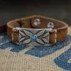 New Alberto Luti - Turquoise Bracelet In Vintage Suede Leather 2 New Alberto Luti - Turquoise Bracelet In Vintage Suede Leather