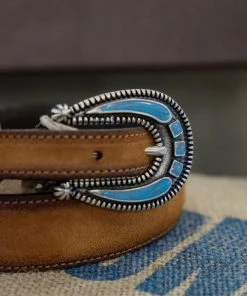 Alberto Luti - Turquoise Jewel Buckle Leather Belt In Vintage Suede 9 Alberto Luti - Turquoise Jewel Buckle Leather Belt In Vintage Suede