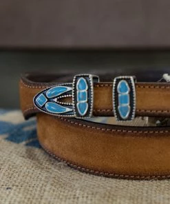 Alberto Luti - Turquoise Jewel Buckle Leather Belt In Vintage Suede 10 Alberto Luti - Turquoise Jewel Buckle Leather Belt In Vintage Suede