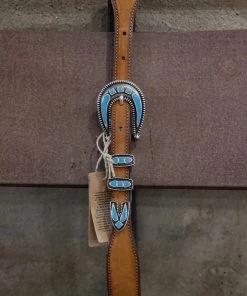 Alberto Luti - Turquoise Jewel Buckle Leather Belt In Vintage Suede 11 Alberto Luti - Turquoise Jewel Buckle Leather Belt In Vintage Suede