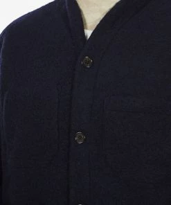 Knitwear Universal Works - Cardigan In Navy Wool Fleece 9 Knitwear Universal Works - Cardigan In Navy Wool Fleece