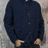 Knitwear Universal Works - Cardigan In Navy Wool Fleece