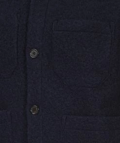 Knitwear Universal Works - Cardigan In Navy Wool Fleece 8 Knitwear Universal Works - Cardigan In Navy Wool Fleece