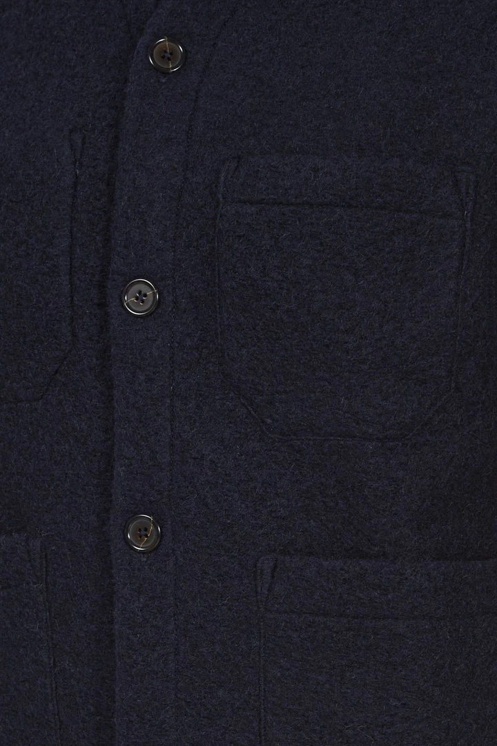 Knitwear Universal Works - Cardigan In Navy Wool Fleece 5 Knitwear Universal Works - Cardigan In Navy Wool Fleece