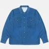 Universal Works - Treck Shirt In Washed Indigo Herringbone Denim New 1 Universal Works - Treck Shirt In Washed Indigo Herringbone Denim New