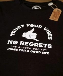 The Rugged Society - Trust Your Vibes, No Regrets Tee - Blue Navy 9 The Rugged Society - Trust Your Vibes, No Regrets Tee - Blue Navy