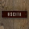 Antiques Vintage 1970's Italian Movie Theater "USCITA (EXIT)" Sign