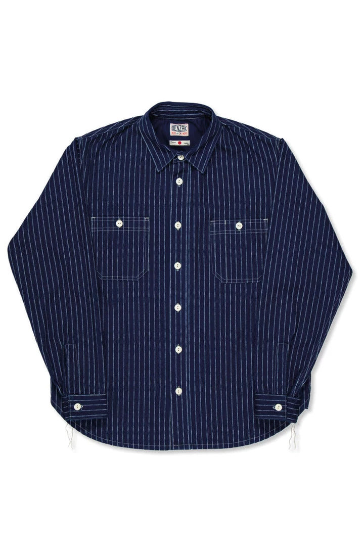 Benzak - BWS-02 UTILITY SHIRT 9 Oz. Wabash Indigo Selvedge Canvas 11 Benzak - BWS-02 UTILITY SHIRT 9 Oz. Wabash Indigo Selvedge Canvas