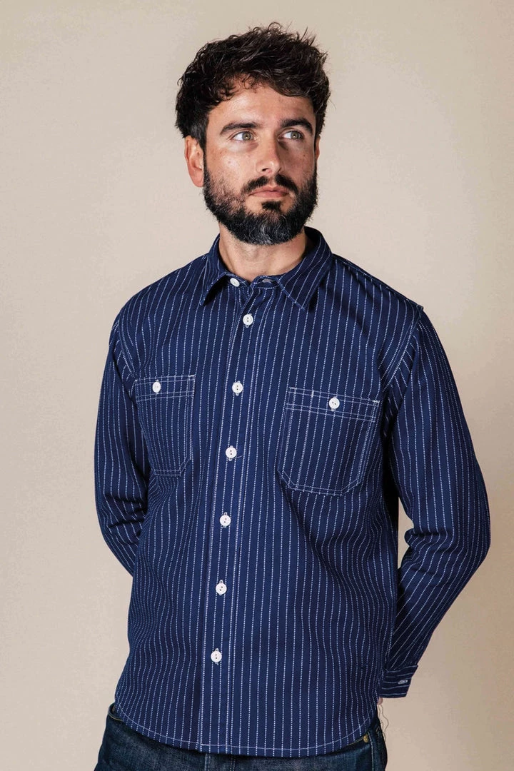 Benzak - BWS-02 UTILITY SHIRT 9 Oz. Wabash Indigo Selvedge Canvas 3 Benzak - BWS-02 UTILITY SHIRT 9 Oz. Wabash Indigo Selvedge Canvas