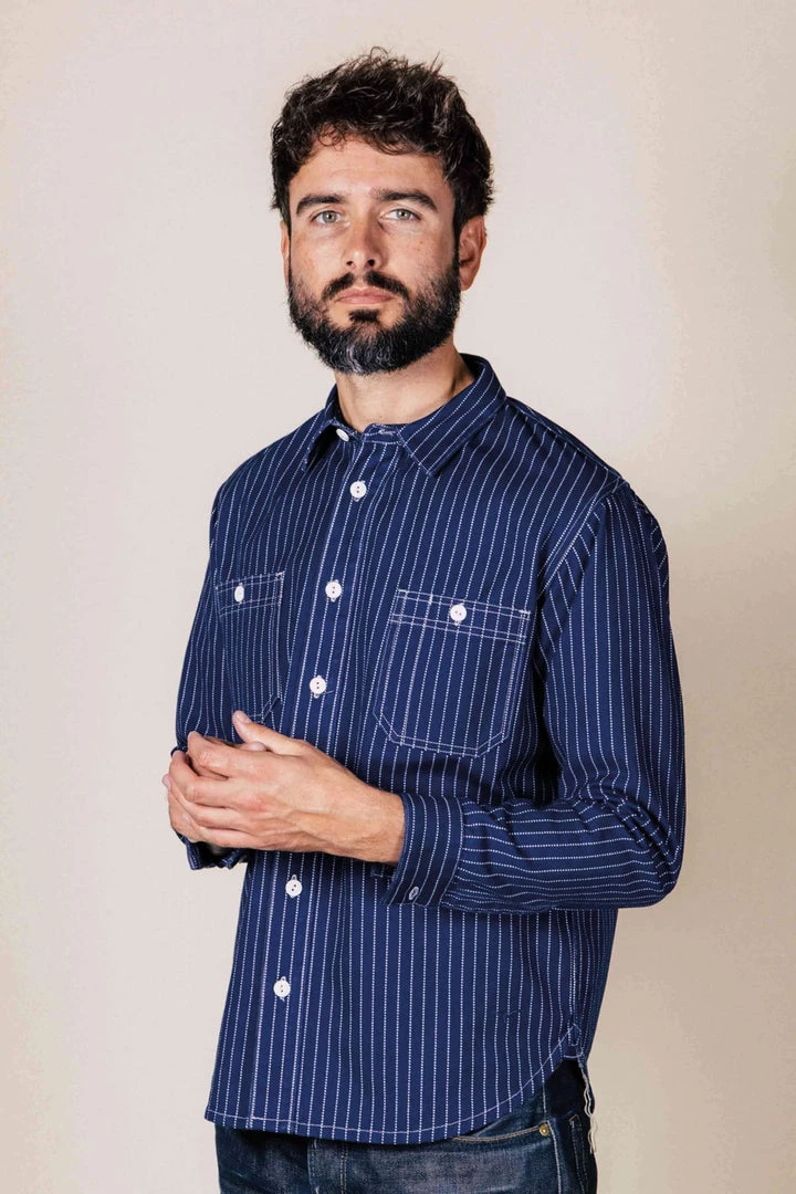 Benzak - BWS-02 UTILITY SHIRT 9 Oz. Wabash Indigo Selvedge Canvas 7 Benzak - BWS-02 UTILITY SHIRT 9 Oz. Wabash Indigo Selvedge Canvas