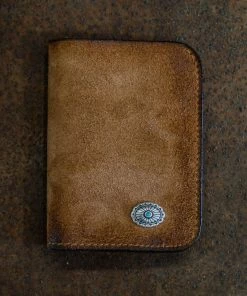 Alberto Luti - Suede Leather Wallet In Tobacco