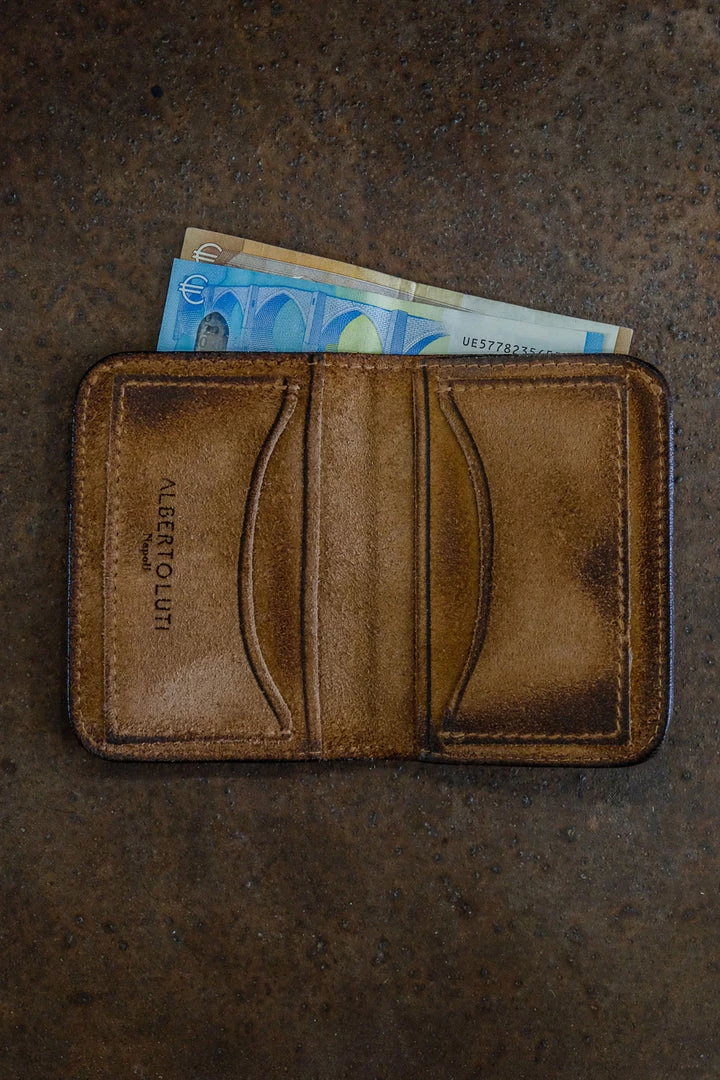 Alberto Luti - Suede Leather Wallet In Tobacco 5 Alberto Luti - Suede Leather Wallet In Tobacco