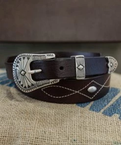 New Alberto Luti - Type 951/35 Leather Belt In Dark Brown