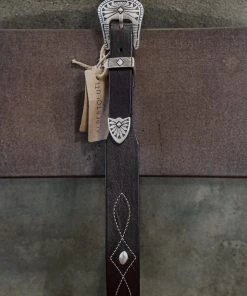 New Alberto Luti - Type 951/35 Leather Belt In Dark Brown