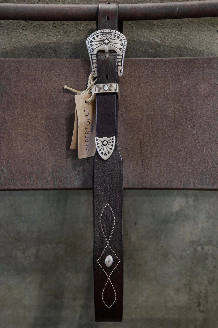 New Alberto Luti - Type 951/35 Leather Belt In Dark Brown 4 New Alberto Luti - Type 951/35 Leather Belt In Dark Brown